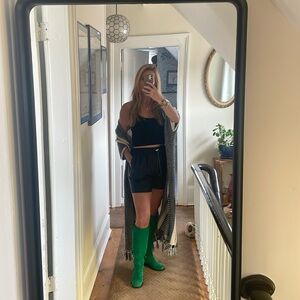 The Frankie Shop faux black leather shorts